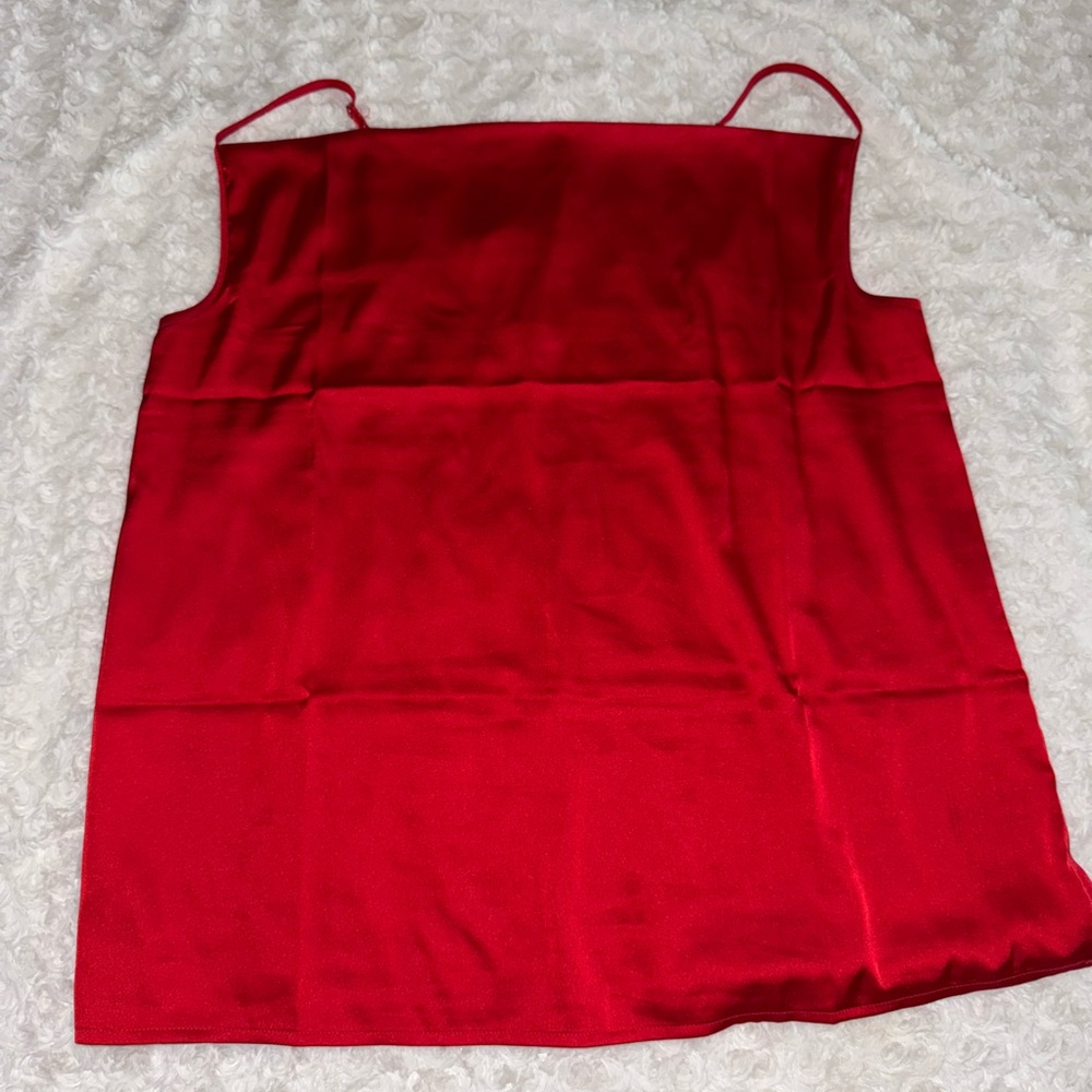 Zenana Outfitters Red Satin Spaghetti Strap Cami – Zenana – Size L